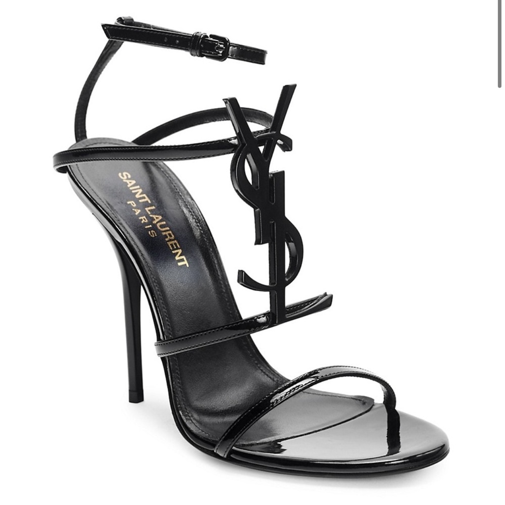 YVES SAINT LAURENT Cassandra Patent Leather Sandals🖤